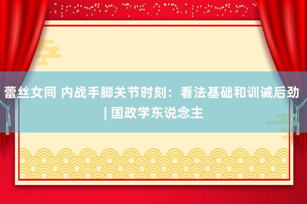 蕾丝女同 内战手脚关节时刻：看法基础和训诫后劲 | 国政学东说念主